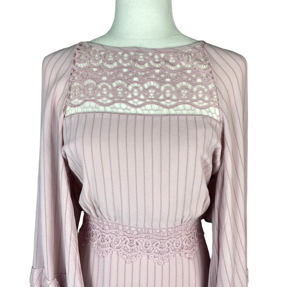 Free People Dress Mini Long Sleeve Lace Boho Lilac Purple Crush on You Sz 4 NWT - Picture 10 of 13